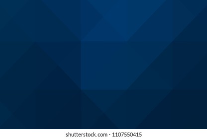 Dark BLUE vector shining triangular backdrop. Shining polygonal illustration, which consist of triangles. That pattern can be used as a part of a brand book.