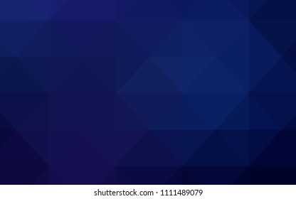 Dark BLUE vector shining triangular cover. Geometric illustration in Origami style with gradient.  Brand new design for your business.