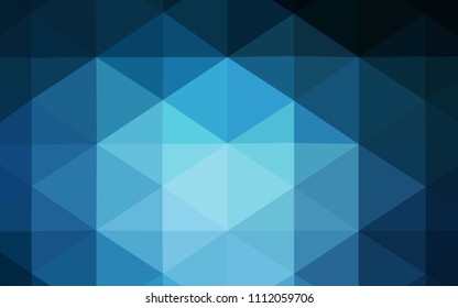 Dark BLUE vector shining triangular cover. A sample with polygonal shapes. The template for cell phone's backgrounds.