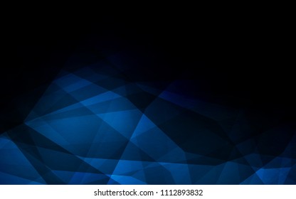 Dark BLUE vector shining triangular backdrop. Glitter abstract illustration with an elegant triangles. Triangular pattern for your design.
