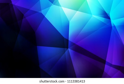 Dark BLUE vector shining triangular layout. Elegant bright polygonal illustration with gradient. A new texture for your web site.