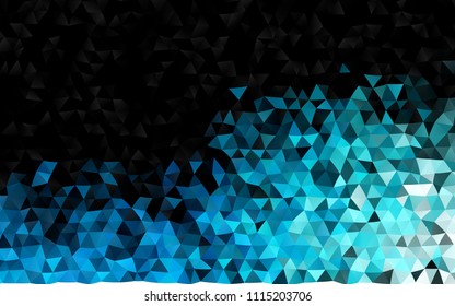 Dark BLUE vector shining triangular background. Triangular geometric sample with gradient.  The completely new template can be used for your brand book.