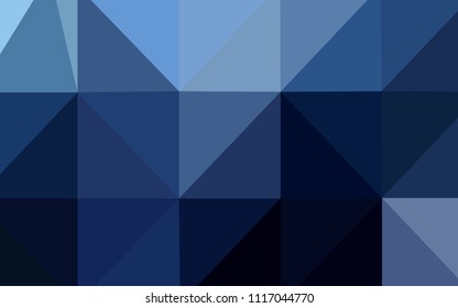 Dark BLUE vector shining triangular layout. Polygonal abstract illustration with gradient. A completely new template for your business design.