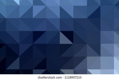 Dark BLUE vector shining triangular cover. Colorful abstract illustration with triangles. Completely new template for your banner.