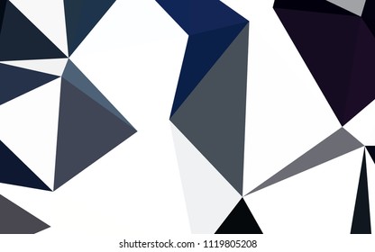 Dark BLUE vector shining triangular cover. Geometric illustration in Origami style with gradient.  Best triangular design for your business.