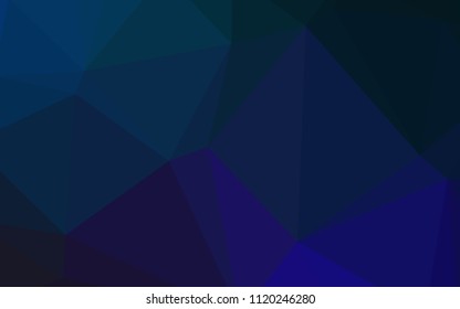 Dark BLUE vector shining triangular backdrop. Colorful illustration in abstract style with gradient. A completely new design for your business.