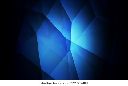 Dark BLUE vector shining triangular backdrop. Polygonal abstract illustration with gradient. A completely new design for your leaflet.