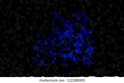 Dark BLUE vector shining triangular pattern. Colorful illustration in abstract style with gradient. The template can be used as a background for cell phones.