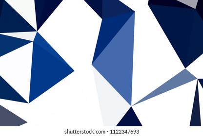 Dark BLUE vector shining triangular cover. Creative illustration in halftone style with triangles. Completely new template for your banner.