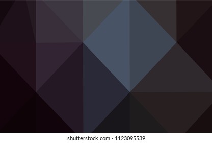 Dark BLUE vector shining triangular backdrop. Creative geometric illustration in Origami style with gradient. The polygonal design can be used for your web site.