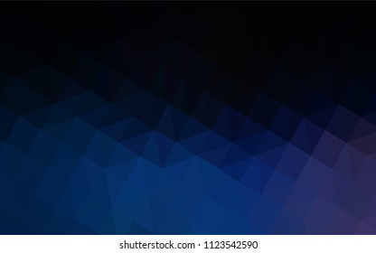 Dark BLUE vector shining triangular backdrop. Glitter abstract illustration with an elegant triangles. Template for cell phone's backgrounds.