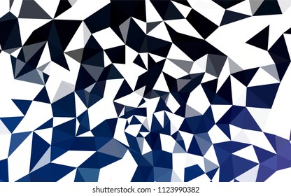 Dark BLUE vector shining triangular backdrop. Colorful illustration in polygonal style with gradient. Pattern for a brand book's backdrop.