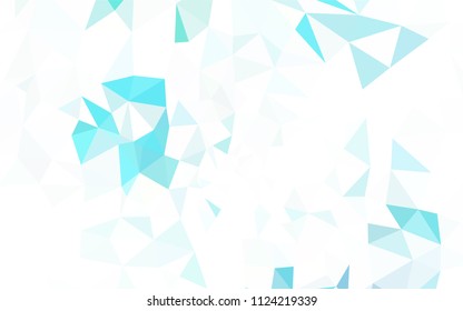 Dark BLUE vector shining triangular cover. Creative geometric illustration in Origami style with gradient. New template for your brand book.