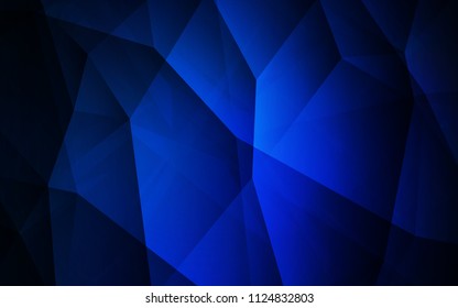 Dark BLUE vector shining triangular backdrop. Colorful abstract illustration with triangles. Brand new style for your business design.