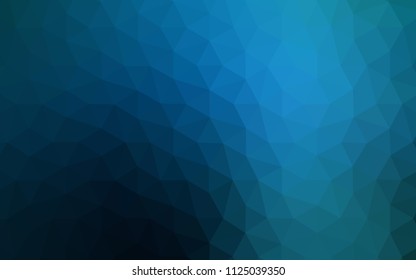 Dark BLUE vector shining triangular layout. Triangular geometric sample with gradient.  Polygonal design for your web site.