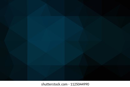 Dark BLUE vector shining triangular backdrop. A completely new color illustration in a polygonal style. Triangular pattern for your business design.