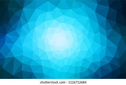 Dark BLUE vector shining triangular backdrop. A completely new color illustration in a polygonal style. Triangular pattern for your design.