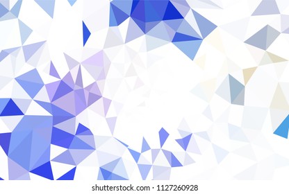 Dark BLUE vector shining triangular layout. Shining polygonal illustration, which consist of triangles. A new texture for your web site.