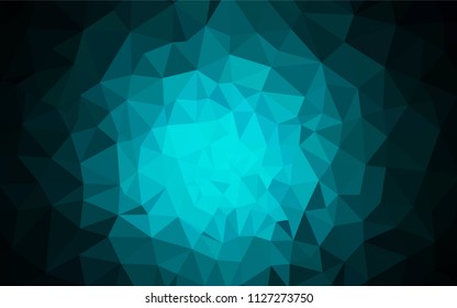 Dark BLUE vector shining triangular cover. Triangular geometric sample with gradient.  A completely new design for your leaflet.