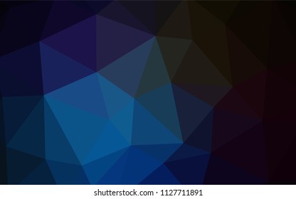 Dark BLUE vector shining triangular cover. Glitter abstract illustration with an elegant triangles. Completely new template for your banner.