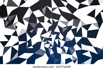 Dark BLUE vector shining triangular cover. Geometric illustration in Origami style with gradient.  Polygonal design for your web site.