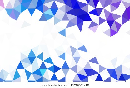Dark BLUE vector shining triangular backdrop. Creative geometric illustration in Origami style with gradient. Pattern for a brand book's backdrop.
