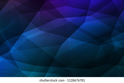 Dark BLUE vector shining triangular layout. Creative geometric illustration in Origami style with gradient. Triangular pattern for your design.