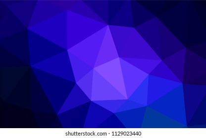 Dark BLUE vector shining triangular cover. Colorful illustration in abstract style with triangles. Completely new template for your banner.