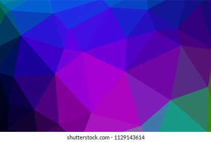 Dark BLUE vector shining triangular backdrop. Creative geometric illustration in Origami style with gradient. Triangular pattern for your design.