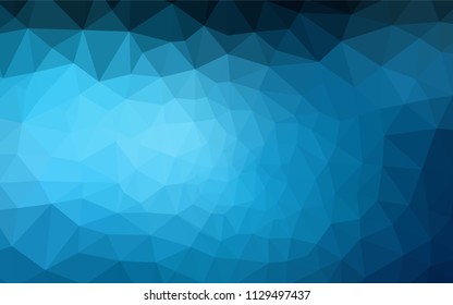 Dark BLUE vector shining triangular cover. A sample with polygonal shapes. Pattern for a brand book's backdrop.