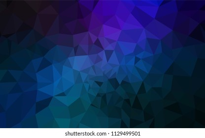 Dark BLUE vector shining triangular backdrop. Glitter abstract illustration with an elegant triangles. New template for your brand book.