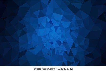 Dark BLUE vector shining triangular layout. Elegant bright polygonal illustration with gradient. Best triangular design for your business.