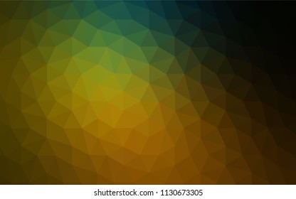Dark BLUE vector shining triangular backdrop. Creative illustration in halftone style with triangles. A new texture for your web site.