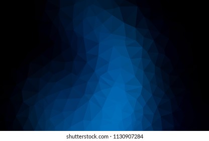 Dark BLUE vector shining triangular layout. Colorful illustration in polygonal style with gradient. Completely new template for your banner.