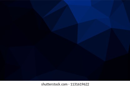 Dark BLUE vector shining triangular backdrop. Shining colorful illustration with triangles. Triangular pattern for your design.