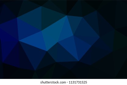 Dark BLUE vector shining triangular backdrop. Colorful illustration in polygonal style with gradient. New template for your brand book.