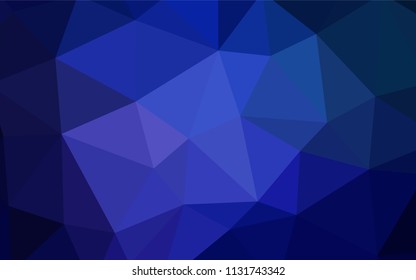 Dark BLUE vector shining triangular backdrop. Polygonal abstract illustration with gradient. Textured pattern for your backgrounds.