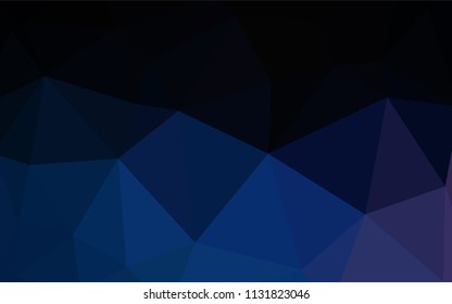 Dark BLUE vector shining triangular cover. Glitter abstract illustration with an elegant triangles. New template for your brand book.