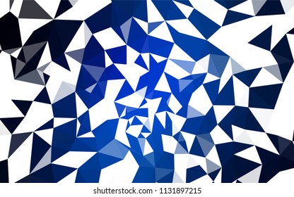 Dark BLUE vector shining triangular cover. Shining colorful illustration with triangles. Template for cell phone's backgrounds.