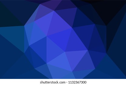 Dark BLUE vector shining triangular cover. Polygonal abstract illustration with gradient. Polygonal design for your web site.