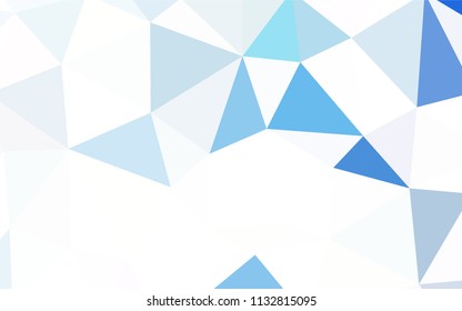 Dark BLUE vector shining triangular cover. Geometric illustration in Origami style with gradient.  Completely new template for your banner.