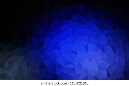 Dark BLUE vector shining triangular layout. Colorful illustration in polygonal style with gradient. A new texture for your web site.