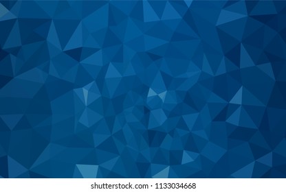Dark BLUE vector shining triangular cover. Elegant bright polygonal illustration with gradient. A new texture for your web site.