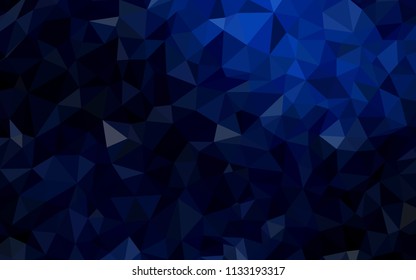 Dark BLUE vector shining triangular cover. Polygonal abstract illustration with gradient. A completely new design for your leaflet.