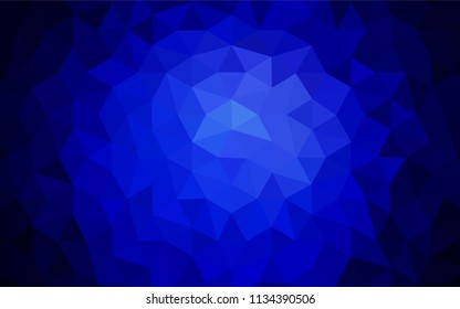 Dark BLUE vector shining triangular cover. A sample with polygonal shapes. A completely new design for your leaflet.