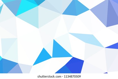 Dark BLUE vector shining triangular cover. Colorful illustration in polygonal style with gradient. Brand new style for your business design.