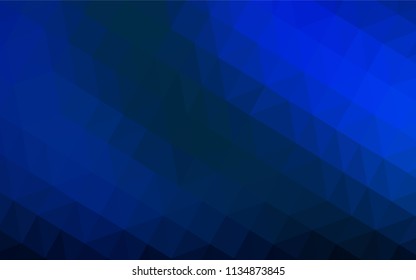 Dark BLUE vector shining triangular layout. Shining colorful illustration with triangles. Completely new template for your banner.
