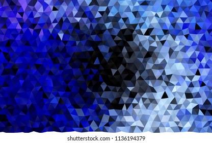 Dark BLUE vector shining triangular pattern. A completely new color illustration in a vague style. The polygonal design can be used for your web site.