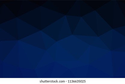 Dark BLUE vector shining triangular layout. Triangular geometric sample with gradient.  New template for your brand book.