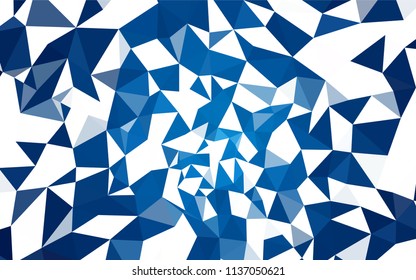 Dark BLUE vector shining triangular cover. A completely new color illustration in a polygonal style. Pattern for a brand book's backdrop.